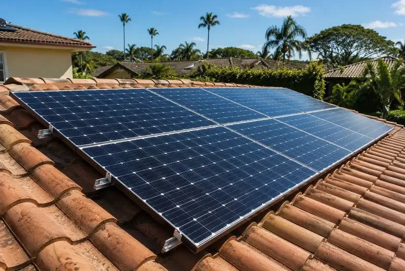 Installation de panneaux solaires à la Rouvière